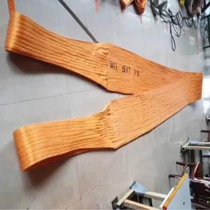 15 Tonne Polyester Double Duplex Flat Webbing Lifting Sling Strap Belt With Soft Eyes thumbnail-1