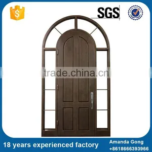 Modern Fashion Solid Flat Top Wrought Iron Double Swing Door thumbnail-5