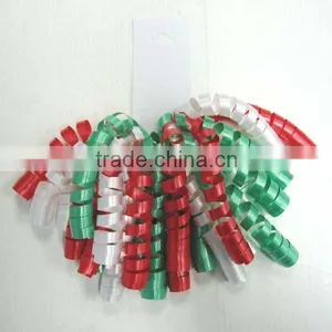 Curly Ribbon/Fabric Curly Bow/Christmas Tartan Bow/Christmas Ribbon Bow thumbnail-5