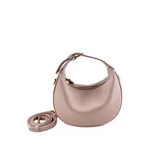 Fashionable Leather Shoulder Bag Women's Handbag Simple New Style Crossbody Bag 2025 Design Half-Moon Bag Soft Zipper Closure thumbnail-4