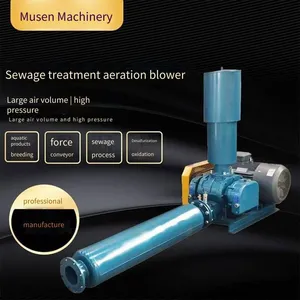 Roots Blower With Branded Pure Copper Motor, Made of Cast Steel, for Sewage Treatment Aeration and Aquaculture Oxygenation thumbnail-3