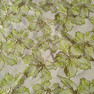 BJ031 Woven Metallic Yarn Floral Brocade Jacquard Fabric For Haute Couture thumbnail-1