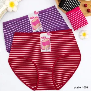 Women's Plus Size High-Waisted Panties Polyester-Cotton Pants, Style-1008 thumbnail-1