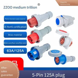 Zhongzhao Ip67 Waterproof 4-core High-power Industrial Socket and Plug With ce and cb Certifications thumbnail-1