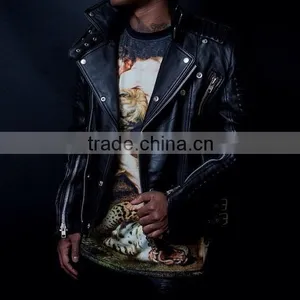 Lamb Skin Leather Moto Jacket thumbnail-3