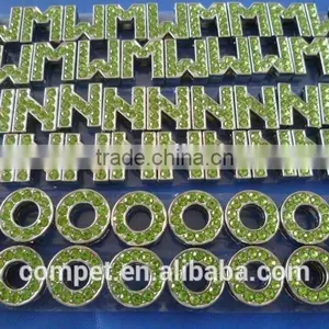 Metal Jewelry Zinc Alloy 10mm Slide Letter With Rhinestones thumbnail-1