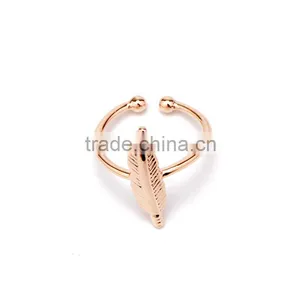 Chic Fashionabel Wholesale Jewelry Cheap Leaf Shape Silver Gold Filled Rings Quality Choice thumbnail-1