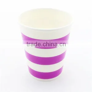 Party Suppllies Disposable 9 oz Blue Striped Paper Cups thumbnail-2