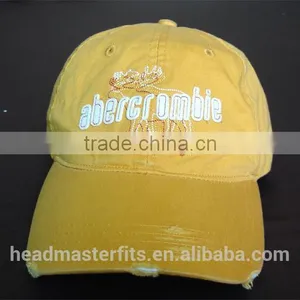 Factory Price Colors Custom Washed Cotton Baseball Cap 6 Panel Distressed Baseball Hat thumbnail-3