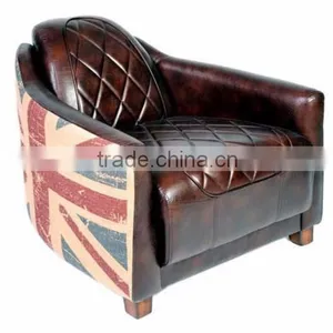 Retro Unique Style Union Jack Leather Sofa thumbnail-1