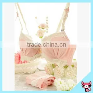 Pink Bow Sexy Bra Set for Girl thumbnail-1