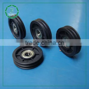 Engineering Cnc Machined Nylon Pulley 3 v Groove Durable Plastic Pulley Bearing Wheel thumbnail-1
