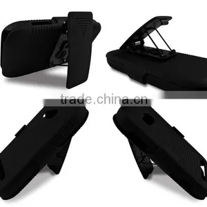 2 Parts Snap-on Hard Rubberized Slide Case With Swivel Belt Clip Holster for Nokia Lumia 710 With Kickstand Function thumbnail-3