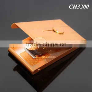 Push Up Push Down Button Folding Anodizing Gold Aluminum Knurling Business Metal Automatic Card Holder thumbnail-1