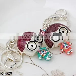 Fashion Design Cartoon Character Plated Silver Couples Keychain K0029 thumbnail-3