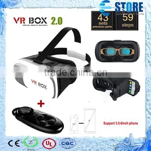 For 3.5 - 6.0 Inch Smartphone+Bluetooth Controller 1.0 Google Cardboard VR BOX II 2.0 Version VR Virtual Reality 3D Glasses Quality Choice thumbnail-1