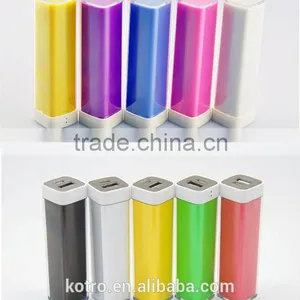 Promotional Gift 2600mAh Lipstick Colorful Pink Black Mini OEM Power Bank thumbnail-1