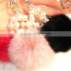Geniune Rabbit Fur Ball Keyrings Fur Accessories thumbnail-4