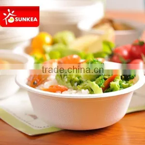 Compostable Eco Friendly Disposable Sugarcane Pulp Salad Bowls With Lids thumbnail-1