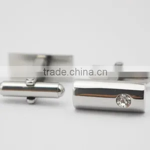 CZ Crystal Stone Stainless Steel Cufflinks For Men's Shirts thumbnail-6
