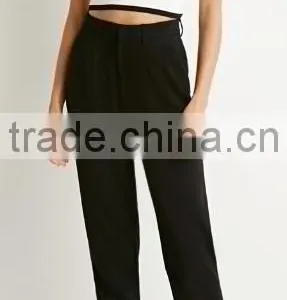 High Quality Casual New Arrival Women Black Flared Trousers Casual Pants thumbnail-2