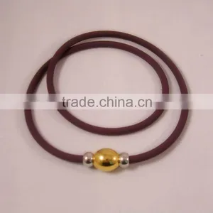Ionic Titanium Silicone Necklace With Metal Pedant thumbnail-1
