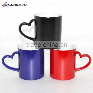 Sunmeta Whole Sale 11oz Blank Sublimation Color Changing Mug Heart Handle thumbnail-4