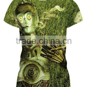 No MOQ Green Sport Tshirt Digital Printing Custom T Shirt Quality Choice thumbnail-3