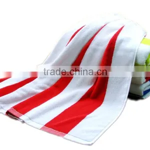 High Quality 70x140cm 400g Cotton Red and White Striped Beach Towel Supplier's Choice thumbnail-4