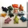 One Color Shape Ceramic Turtle Beads - Small thumbnail-1