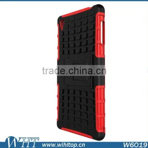 PC TPU Silicone 2 in 1 Kickstand Protective Case Cell Phone Case for Sony Xperia Z3 # W6019 thumbnail-1