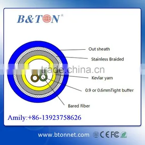Anti-rodent 4 Core Soft-Armoured Stainless Steel Tube Fiber Optic Cable Indoor thumbnail-1