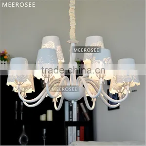 Fashion Style Metal Lighting Bulb Fabric Chandelier Shades Modern Chandeliers in Dinning Room MD3141 thumbnail-1
