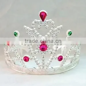 9cm Highx12cm Diameter Metallic Silver Plastic Tiara Princess Tiaras and Crowns thumbnail-6