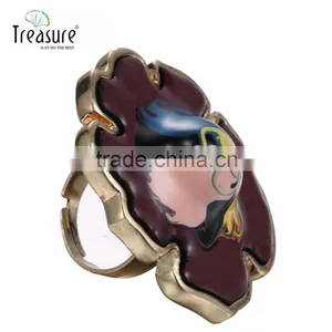 Wholesale Jewelry Mix Color Oil Painting Adjustable Fashion Ring Jewelry thumbnail-2