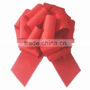 HOT SALE Red Grosgrain Woven Ribbon 4.5" Pom Pom Pull Ribbon Bow thumbnail-1