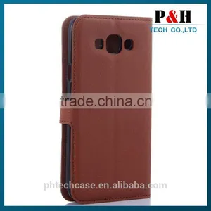 Case For Samsung Galaxy E7 Leather Stand Pouch With 2 Card Slots/Magnetic Snap thumbnail-4
