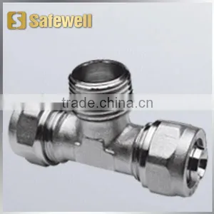 Tee Female, Casted Nut, Brass Split Ring thumbnail-1