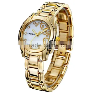 Kingsky KY054 Gold Plated Women Fashion Hand Watch for Girl thumbnail-1