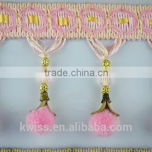 Hot Pom Pom Curtain Tassel Fringe Trimming,fancy Pom Pom Tassel Fringe thumbnail-1