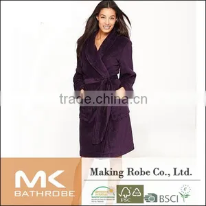 100% Polyester Lady Pink Coral Fleece Cheap Bathrobe Wholesale Bathrobe thumbnail-4