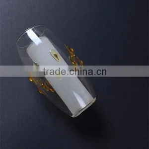 Double Wall Colored Glass Lamp Shade With Inside G9 Screw Inside Sandblasting Outside Clear thumbnail-3