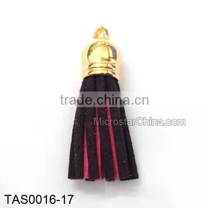 Fashion Suede Tassel Pendant Charms Wirh Metal Caps Hot Sale thumbnail-1
