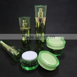 Taper Shaped Acrylic Cream Jar and Acrylic Lotion Pump Bottle for Cosmetics thumbnail-1