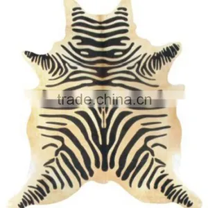 Zebra Patterned Cowhidecarpet thumbnail-1