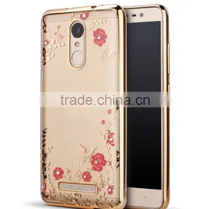 2016 Newest Mobile Phone Cover Case Electroplate Printig Flower Tpu for XiaoMi Note3 thumbnail-1