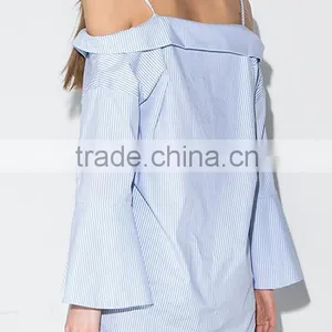 Women's Long Sleeve Loose Fit Off Shoulder Tops thumbnail-2