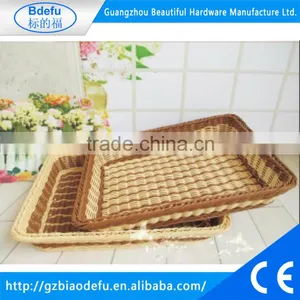 Rectangular Plastic PP Rattan Basket, Flower Rattan Basket, Bread Basket thumbnail-2