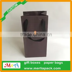 Accept Custom Order Gift Bags Polyester Sation Ribbon Knotted Black Eyelets Bags thumbnail-1