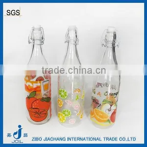 1Liter Glass Vintage Milk Bottle With Clip Lid thumbnail-1